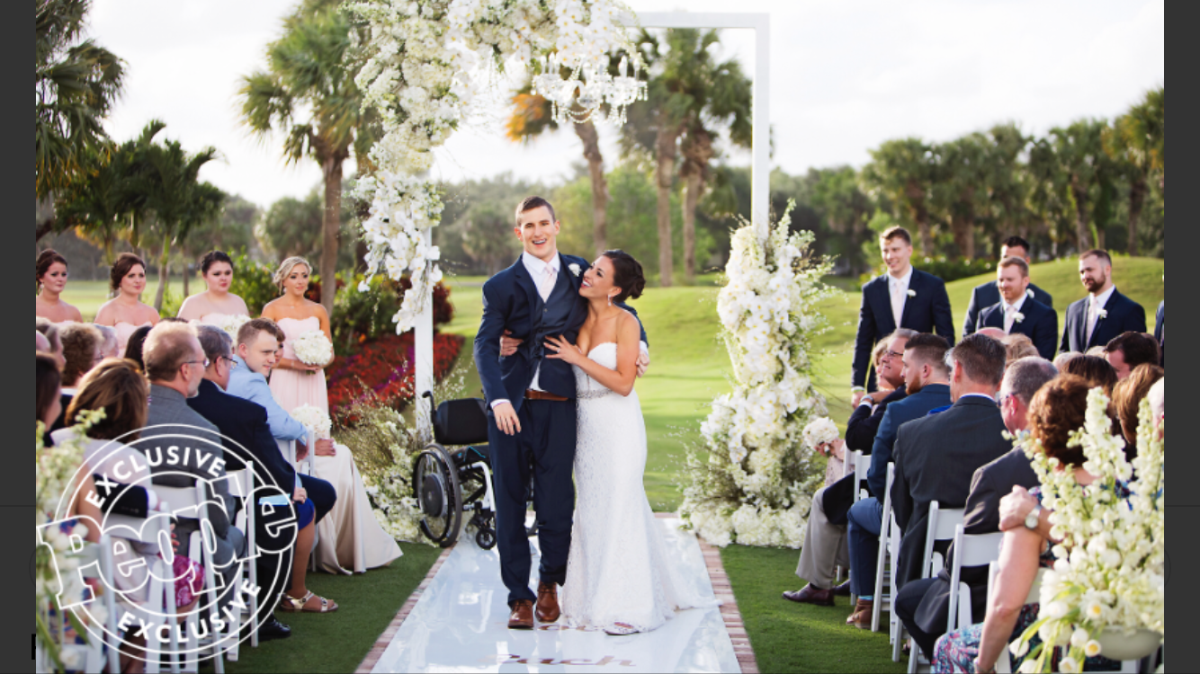 Chris Norton with his bride on their wedding day
