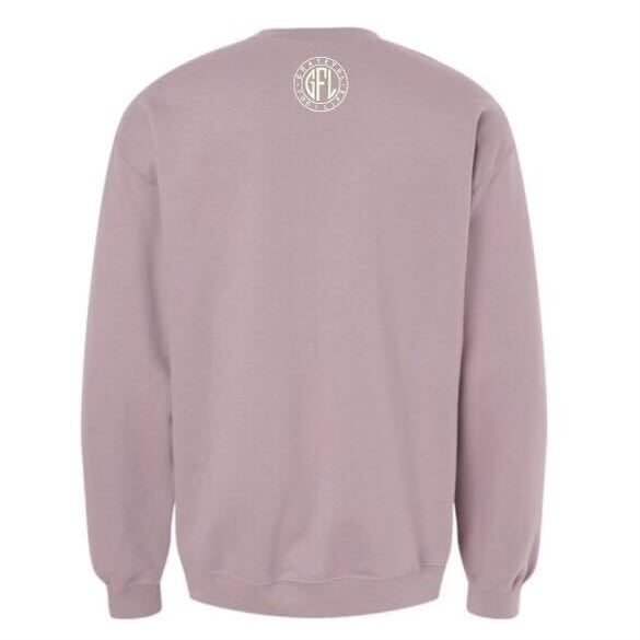 Pink sweatshirt with 'Life is better when you're grateful' text on a white background